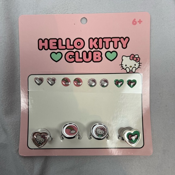 Hello Kitty Club Stick On Earrings and Rings Set - Australia Show Bags Exclusive - Picture 1 of 5